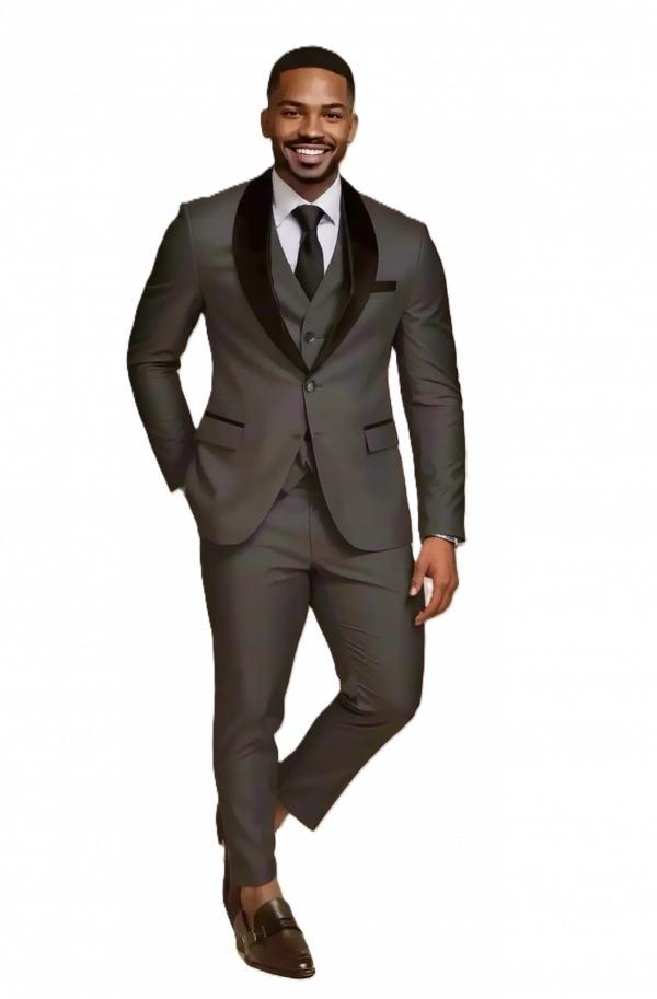 Charcoal Gray Three-Piece Tuxedo