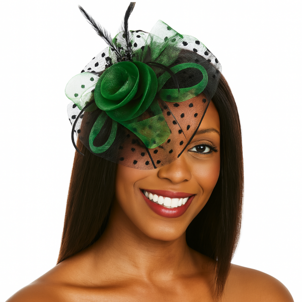 Fascinators Hat Flower Mesh Ribbons Feathers on a Headband and a Clip Tea Party Headwear for Girls and Women