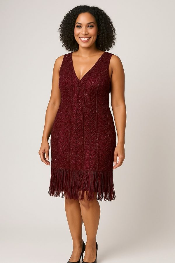 Stunning burgundy cocktail dress: Size  XXL | Rental Price $28.5
